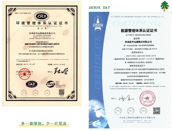 认证证书-河南胜华电缆集团有限公司电线电缆厂家